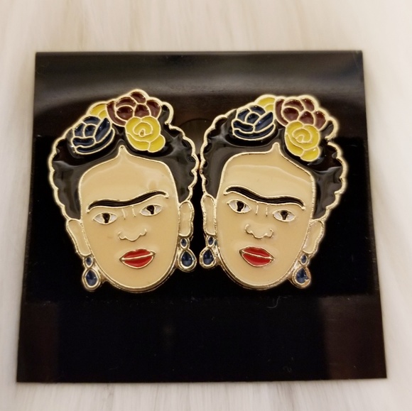 Jewelry - Frida Kahlo Enamel Earrings - New!